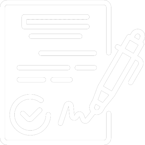 Ikona podpisywanego kontraktu, biała